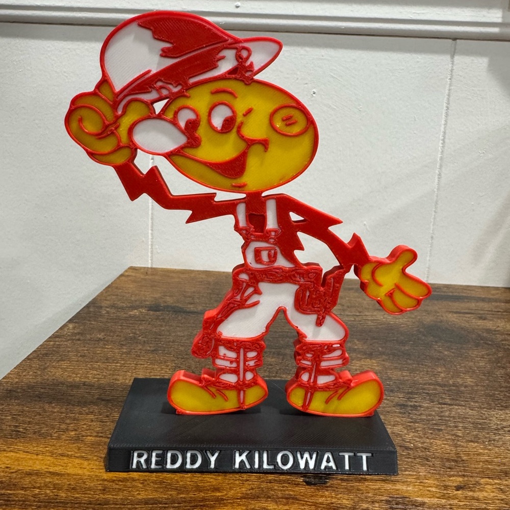 6.5” Reddy Kilowatt Lineman Home Office Decor Electrical Company Mascot Retro